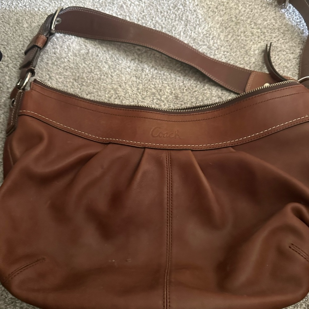 Vintage Coach Cognac Leather Shoulder Hobo